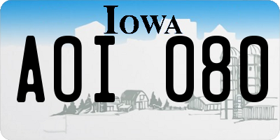 IA license plate AOI080
