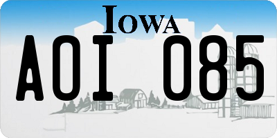 IA license plate AOI085
