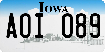 IA license plate AOI089