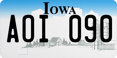 IA license plate AOI090