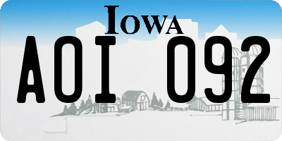 IA license plate AOI092