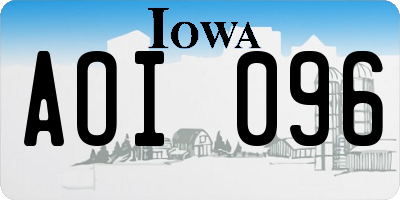 IA license plate AOI096