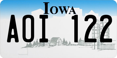 IA license plate AOI122