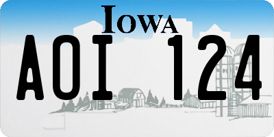 IA license plate AOI124