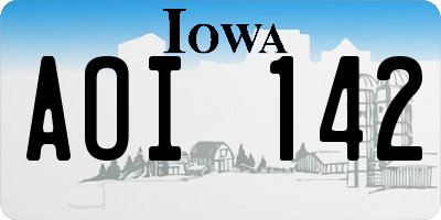 IA license plate AOI142