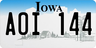 IA license plate AOI144