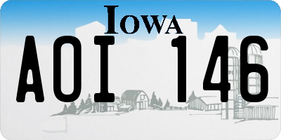IA license plate AOI146