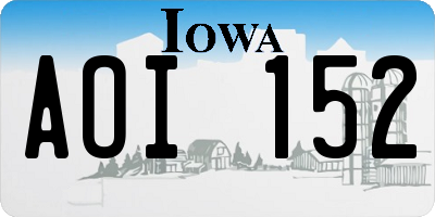 IA license plate AOI152