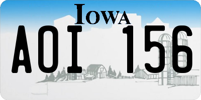 IA license plate AOI156