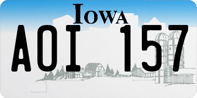 IA license plate AOI157