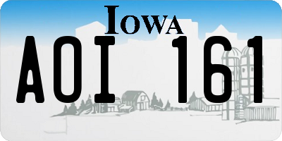 IA license plate AOI161