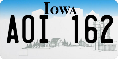 IA license plate AOI162