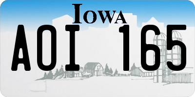 IA license plate AOI165