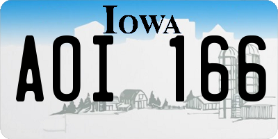IA license plate AOI166
