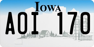 IA license plate AOI170