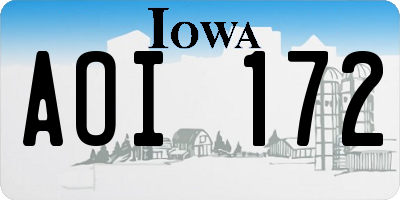 IA license plate AOI172
