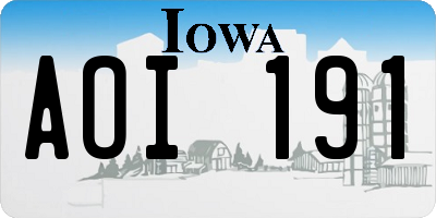 IA license plate AOI191