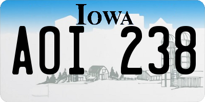 IA license plate AOI238