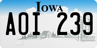 IA license plate AOI239