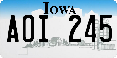 IA license plate AOI245