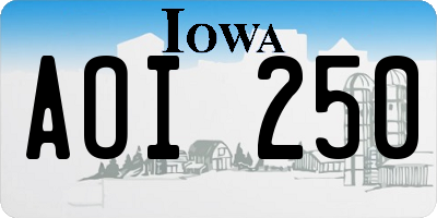 IA license plate AOI250