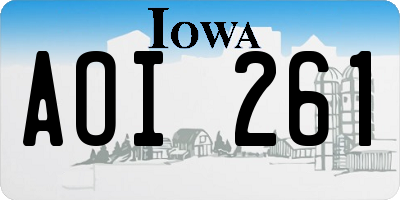 IA license plate AOI261