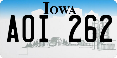 IA license plate AOI262