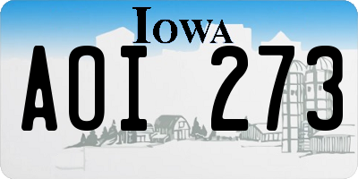 IA license plate AOI273