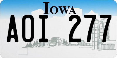 IA license plate AOI277