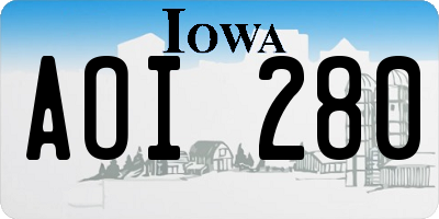 IA license plate AOI280
