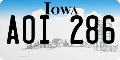 IA license plate AOI286