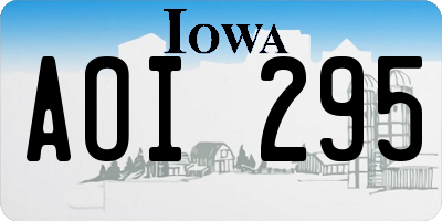 IA license plate AOI295