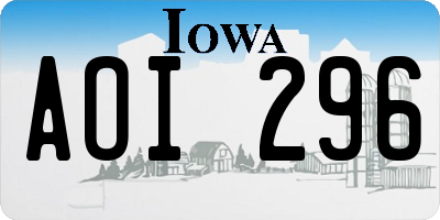 IA license plate AOI296