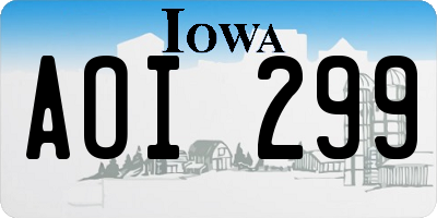 IA license plate AOI299