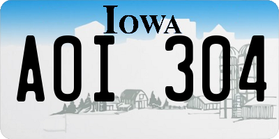 IA license plate AOI304