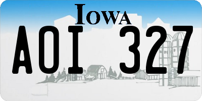 IA license plate AOI327