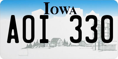 IA license plate AOI330