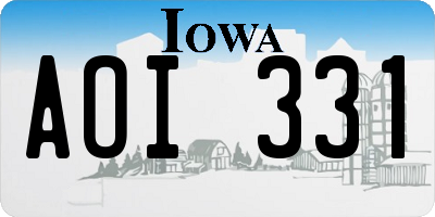 IA license plate AOI331