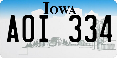 IA license plate AOI334