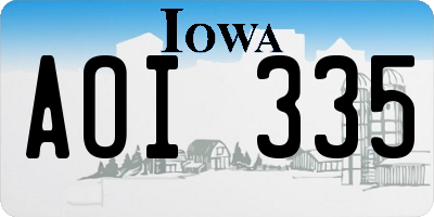 IA license plate AOI335