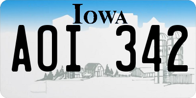 IA license plate AOI342