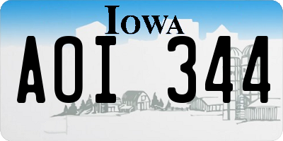 IA license plate AOI344