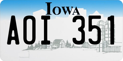 IA license plate AOI351