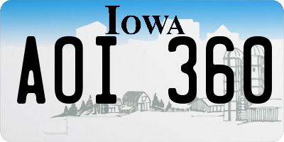 IA license plate AOI360