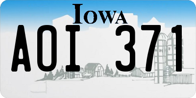 IA license plate AOI371