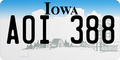 IA license plate AOI388