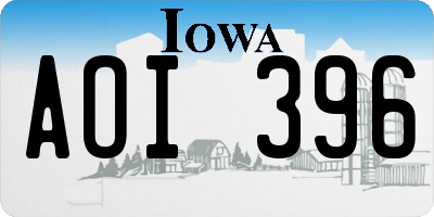 IA license plate AOI396