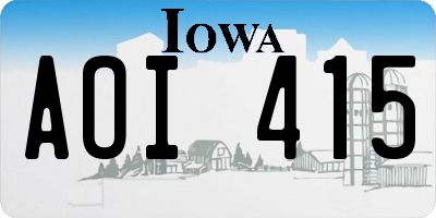 IA license plate AOI415