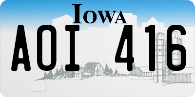 IA license plate AOI416