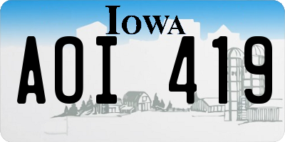 IA license plate AOI419